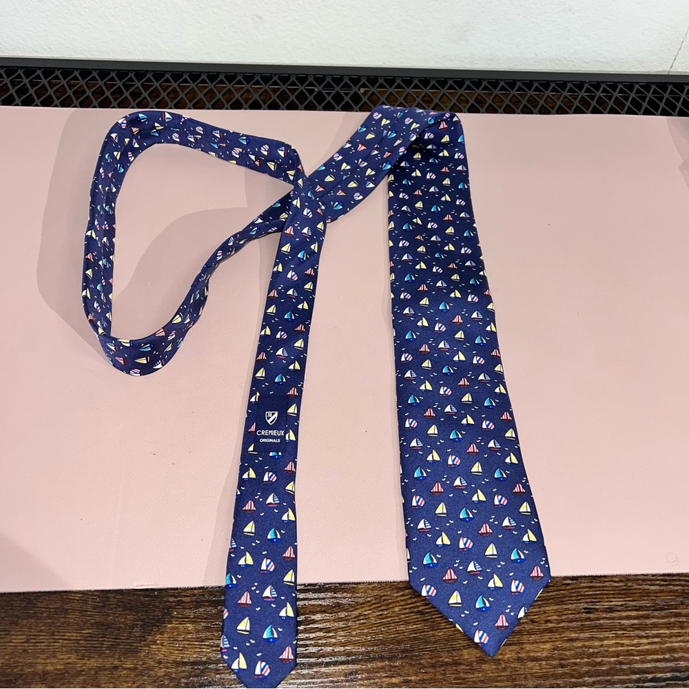 Daniel Cremieux‎ Blue Sailboat Pattern Tie